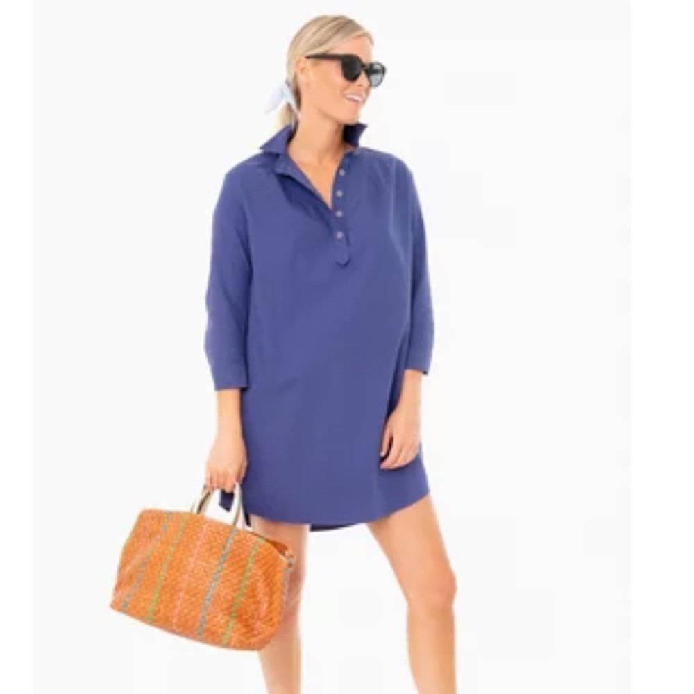 NAVY POLLY DRESS